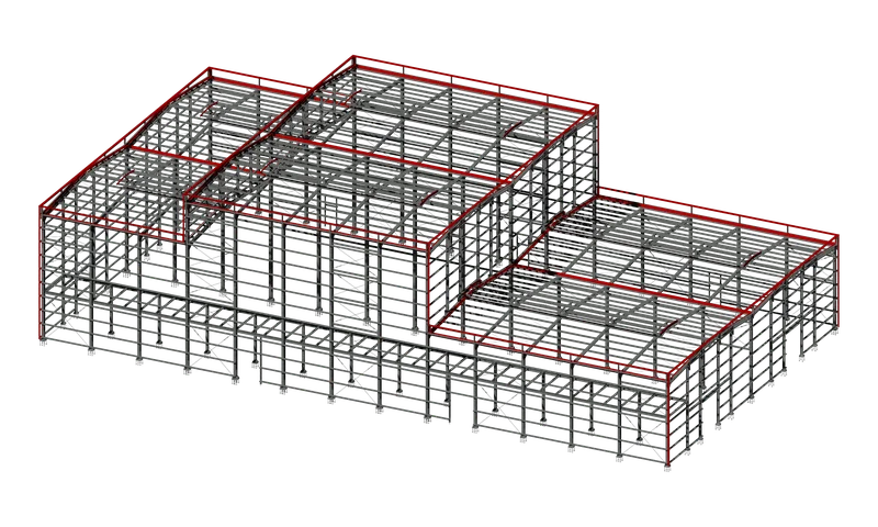 Capannone industriale - Rendering 3D