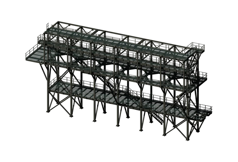 Soppalco industriale - Rendering 3D